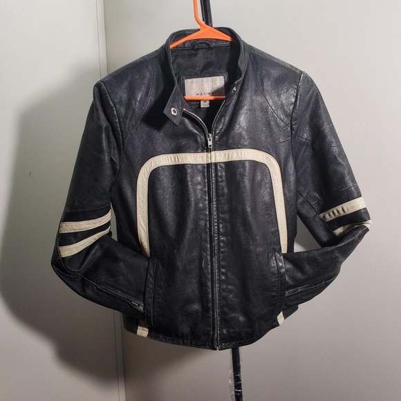 Rare Vintage Wilsons Leather Maxima moto cafe jacket size M - Picture 1 of 8